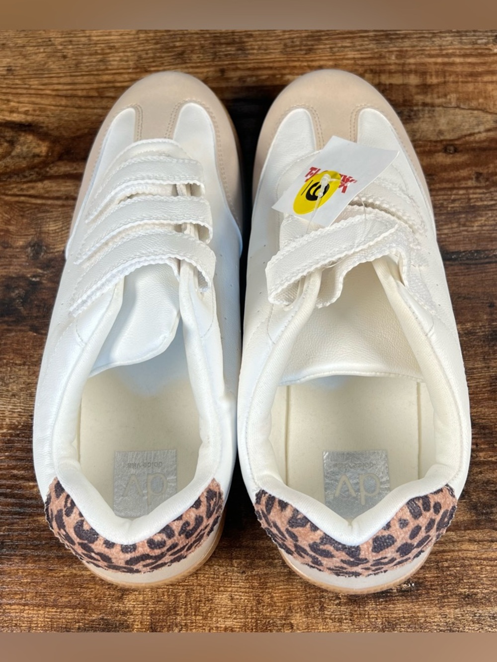 Dv Dolce Vita Sneakers White Leopard adjustable Straps Slip On Quick Women's 9 - Picture 6 of 12